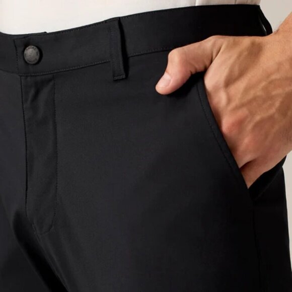 Rhone Men’s 34 Black Commuter Classic Pants Cuffed Ankle Zipper Stretch Chino - Picture 5 of 12